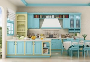 Pastoral massivt tre kjøkkenskap