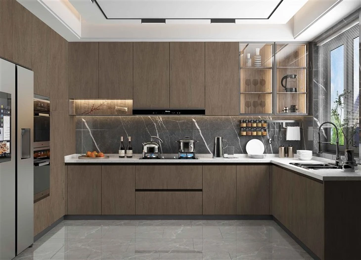 Brown Wood Grain Cabinets